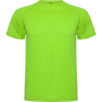 Camiseta técnica MONTECARLO en color lima — estampación y bordado de tu diseño