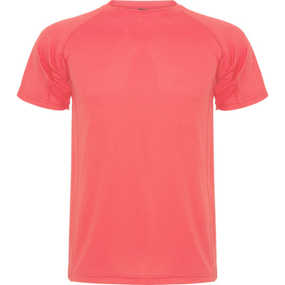 Camiseta técnica MONTECARLO en color coral fluor para personalizar con tu logo, nombre o foto