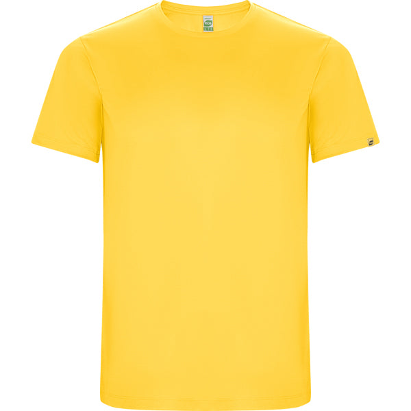 Camiseta técnica IMOLA en color amarillo — estampación y bordado de tu diseño