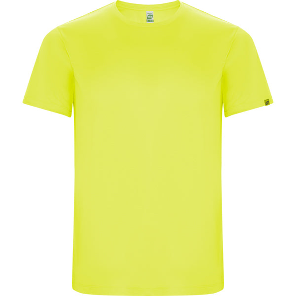 Camiseta técnica IMOLA en color amarillo fluor, personalización a medida en Crea41