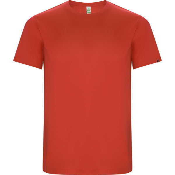 Camiseta técnica IMOLA en color rojo — estampación y bordado de tu diseño
