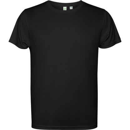 Camiseta técnica ESTORIL en color negro para personalizar con tu logo, nombre o foto