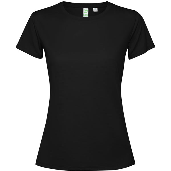 Camiseta técnica ESTORIL WOMAN en color negro para personalizar con tu logo, nombre o foto