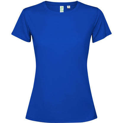 Camiseta técnica ESTORIL WOMAN en color royal, personalización a medida en Gráficas Hugo