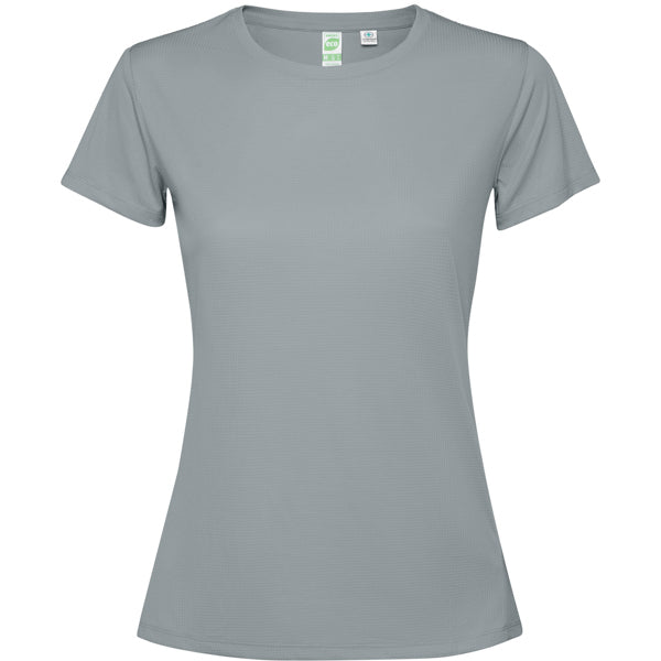 Camiseta técnica ESTORIL WOMAN en color gris — estampación y bordado de tu diseño