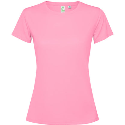 Camiseta técnica ESTORIL WOMAN personalizable online — rosa seda, taller en Madrid