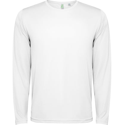 Camiseta técnica ESTORIL L/S personalizable online — blanco, taller en Madrid