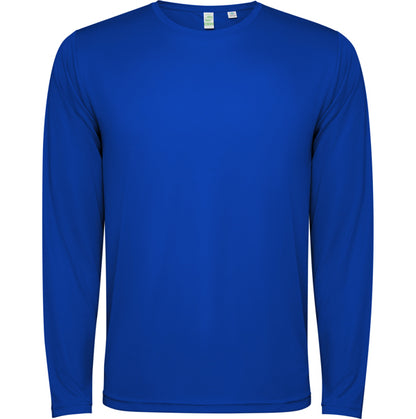 Camiseta técnica ESTORIL L/S en color royal, personalización a medida en Gráficas Hugo