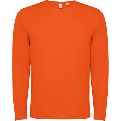 Camiseta técnica ESTORIL L/S personalizable online — naranja fuego, taller en Madrid