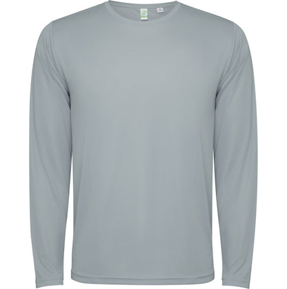 Camiseta técnica ESTORIL L/S en color gris para personalizar con tu logo, nombre o foto