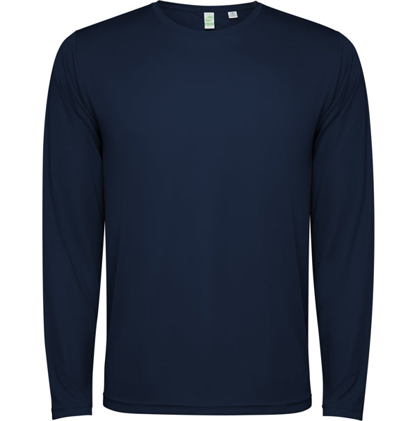 Camiseta técnica ESTORIL L/S en color marino, personalización a medida en Gráficas Hugo