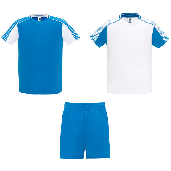 Conjunto Deportivo JUVE en color blanco/royal para personalizar con tu logo, nombre o foto