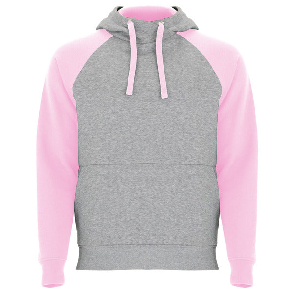 Sudadera BADET en color gris vigore/rosa claro, personalización a medida en Gráficas Hugo