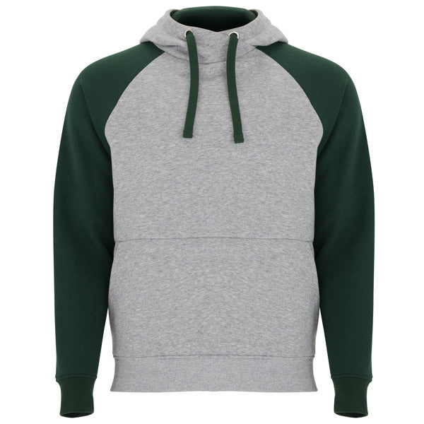 Sudadera BADET en color gris vigore/verde botella — estampación y bordado de tu diseño