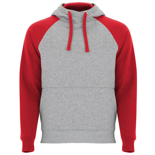 Sudadera BADET en color gris vigore/rojo para personalizar con tu logo, nombre o foto