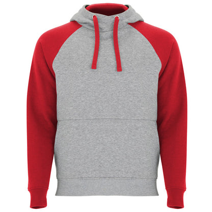 Sudadera BADET en color gris vigore/rojo para personalizar con tu logo, nombre o foto