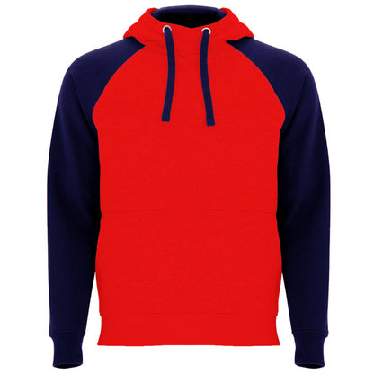 Sudadera BADET en color rojo/marino — estampación y bordado de tu diseño