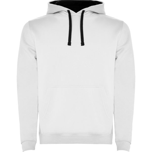 Sudadera URBAN en color blanco/marino, personalización a medida en Gráficas Hugo