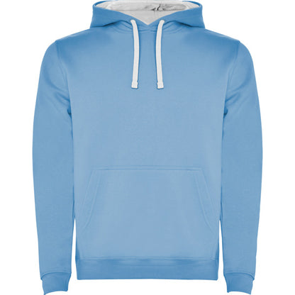 Sudadera URBAN en color celeste/blanco, personalización a medida en Gráficas Hugo