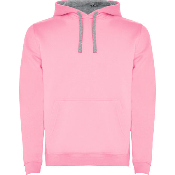 Sudadera URBAN en color rosa claro/gris vigore — estampación y bordado de tu diseño