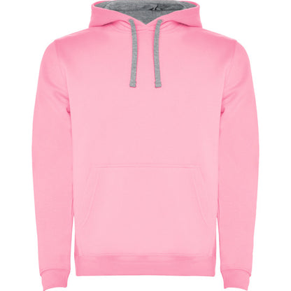 Sudadera URBAN en color rosa claro/gris vigore — estampación y bordado de tu diseño