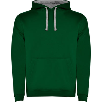 Sudadera URBAN en color verde botella/gris vigore — estampación y bordado de tu diseño