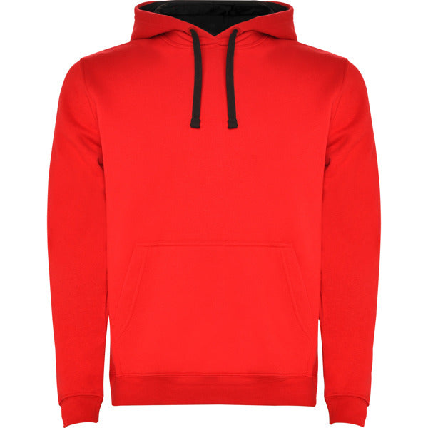 Sudadera URBAN en color rojo/negro para personalizar con tu logo, nombre o foto