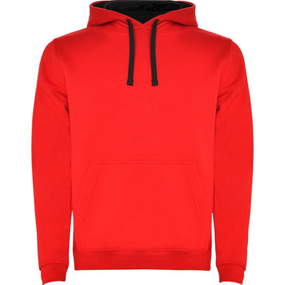 Sudadera URBAN en color rojo/negro para personalizar con tu logo, nombre o foto