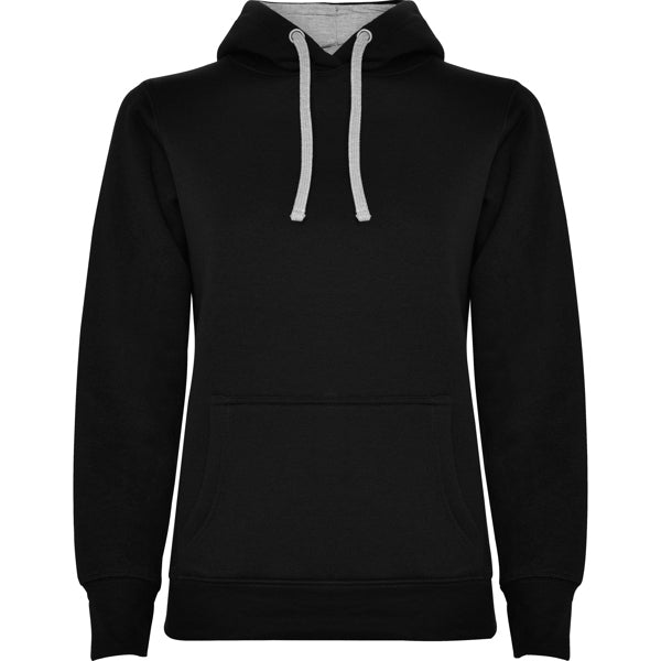 Sudadera URBAN WOMAN personalizable online — negro/gris vigoré, taller en Madrid