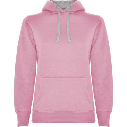Sudadera URBAN WOMAN en color rosa claro/gris vigore, personalización a medida en Gráficas Hugo