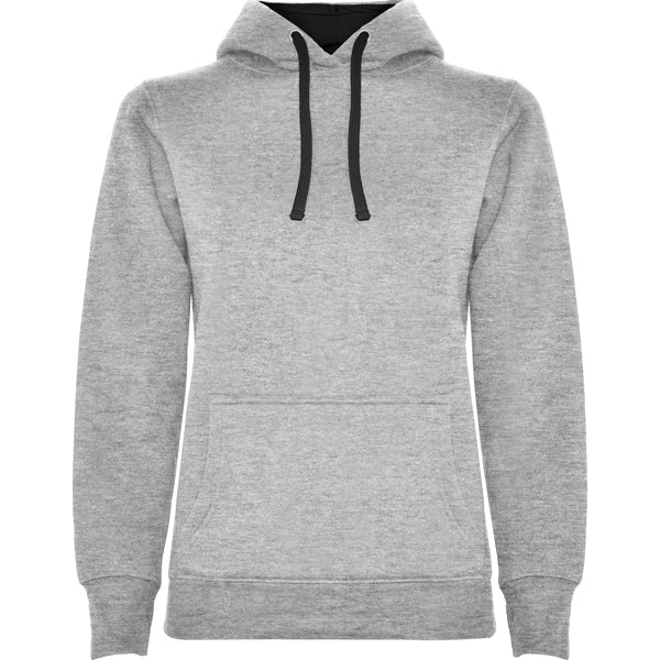 Sudadera URBAN WOMAN en color gris vigore/negro, personalización a medida en Gráficas Hugo