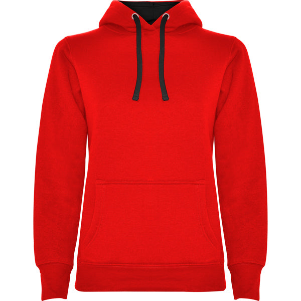 Sudadera URBAN WOMAN personalizable online — rojo/negro, taller en Madrid
