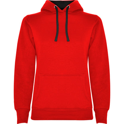 Sudadera URBAN WOMAN personalizable online — rojo/negro, taller en Madrid
