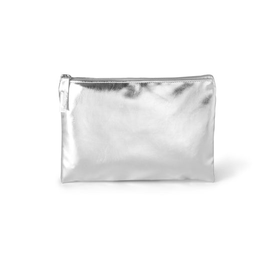 Neceseres TIBAR en color plata para personalizar con tu logo, nombre o foto