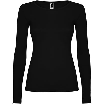 Camiseta manga larga EXTREME WOMAN en color negro — estampación y bordado de tu diseño
