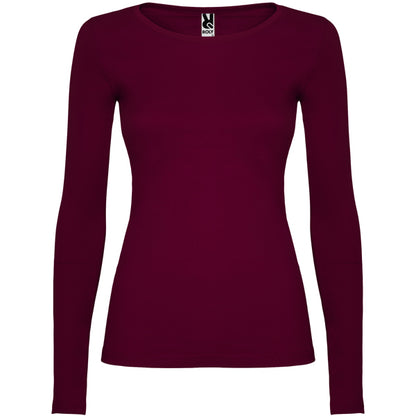 Camiseta manga larga EXTREME WOMAN en color granate, personalización a medida en Crea41