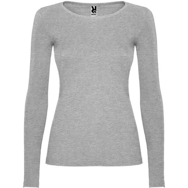 Camiseta manga larga EXTREME WOMAN en color gris vigore — estampación y bordado de tu diseño