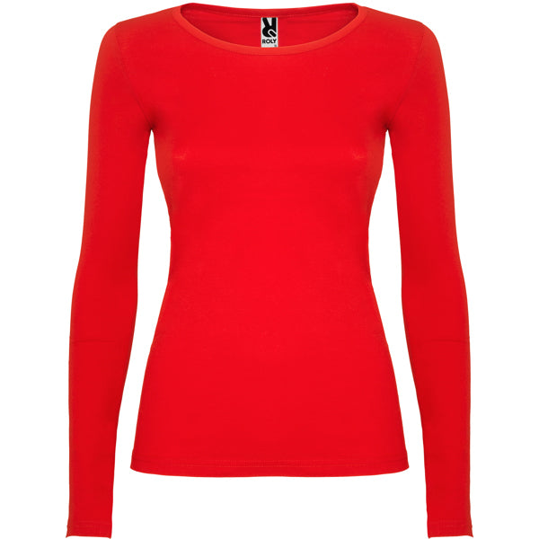 Camiseta manga larga EXTREME WOMAN personalizable online — rojo, taller en Madrid