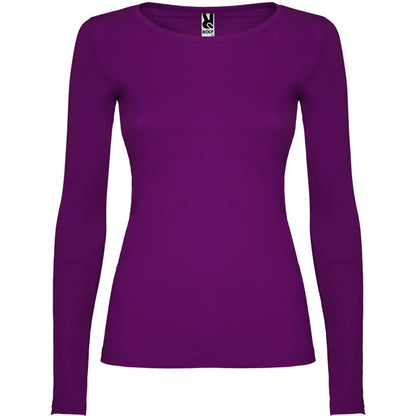 Camiseta manga larga EXTREME WOMAN en color purpura para personalizar con tu logo, nombre o foto