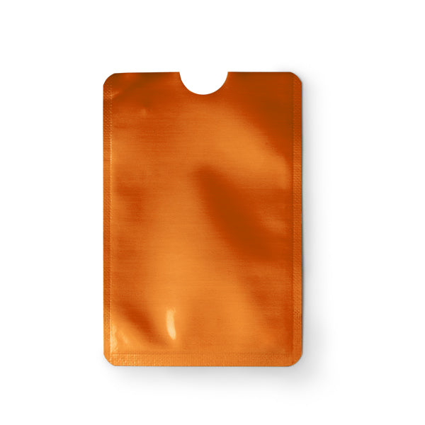 Tarjeteros TRAVIS en color naranja, personalización a medida en Crea41