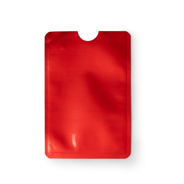 Tarjeteros TRAVIS en color rojo — impresión personalizada de tu logo