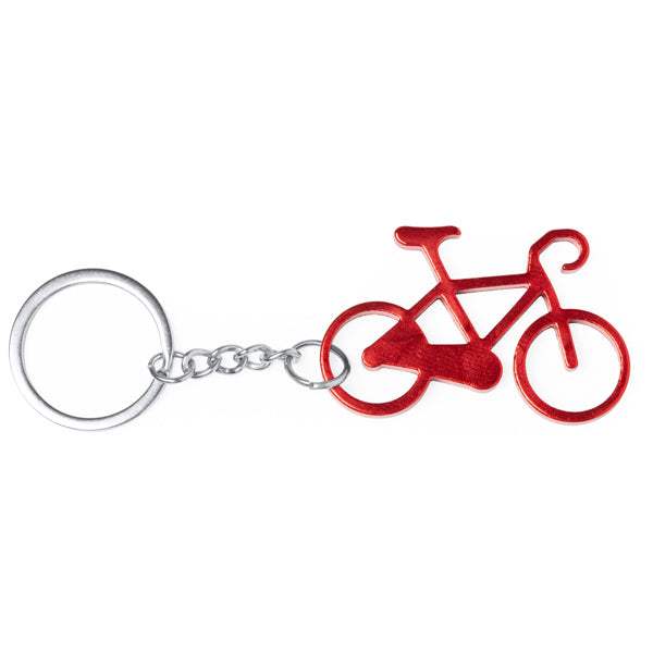 Llaveros GIRO en color rojo para personalizar con tu logo, nombre o foto