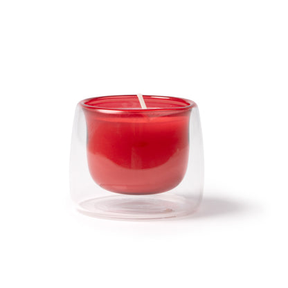 Velas FLORA en color rojo para personalizar con tu logo, nombre o foto