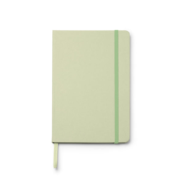 Libretas FRUTI en color kiwi — impresión personalizada de tu logo
