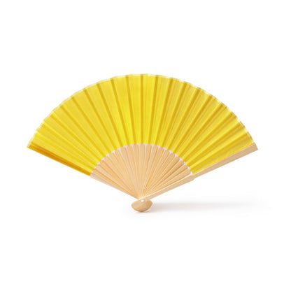 Abanicos LIDIA en color amarillo — impresión personalizada de tu logo