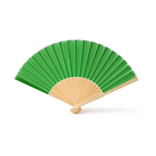 Abanicos LIDIA en color verde helecho para personalizar con tu logo, nombre o foto