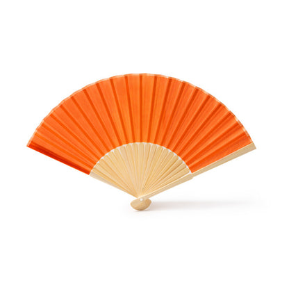 Abanicos LIDIA en color naranja, personalización a medida en Gráficas Hugo