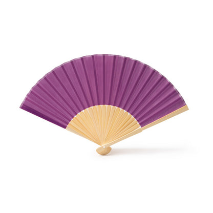 Abanicos LIDIA en color purpura para personalizar con tu logo, nombre o foto