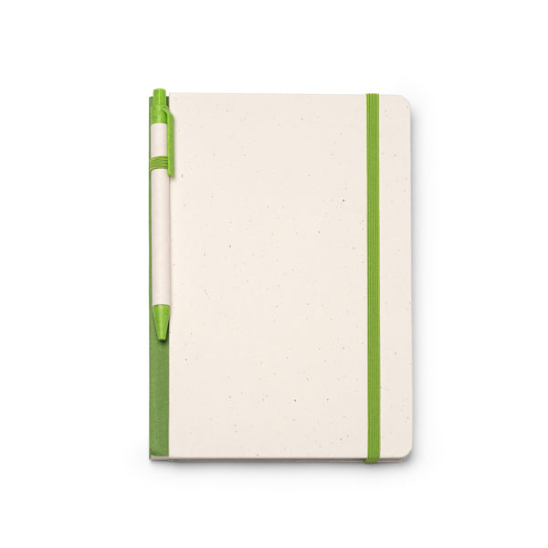 Libretas YORIS en color verde oasis, personalización a medida en Crea41