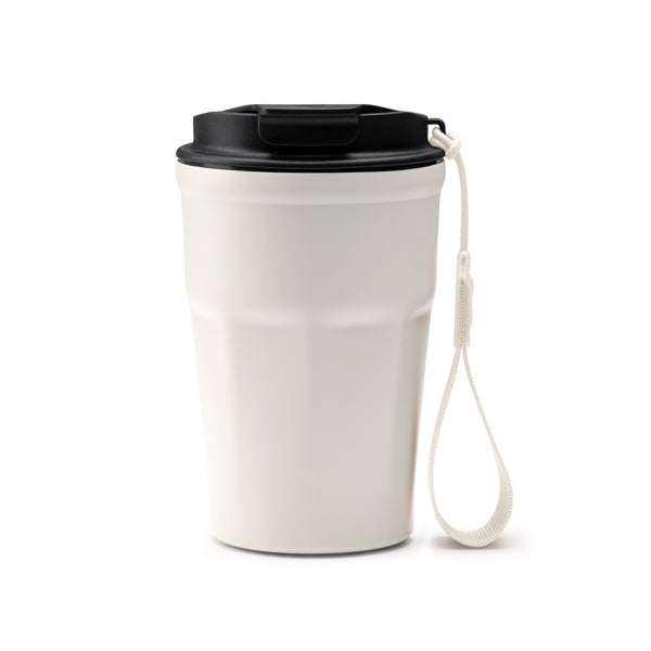 Vaso KEURY en color blanco vintage — impresión personalizada de tu logo
